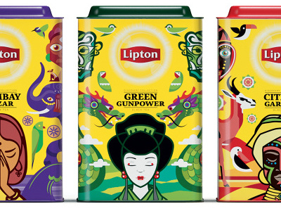 Tea Cans branding flat food handemade illustration package tea yellow