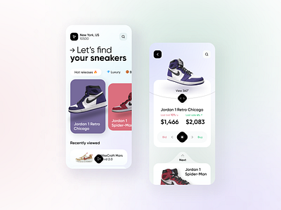 Mobile App - online marketplace 3d animation design goat marketplace minimal mobile sneaker stockx typography ui ux web