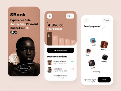 mobile app - online mobile bank app balance banking creditcard currency design exchange finance financial app fintech lines minimal mobile mobile ui saas transactions transfer ui ux wallet