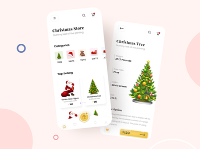 Christmas E com App Design branding design minimal ui ux