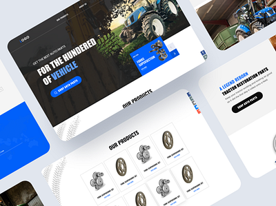 Tractor Parts Making Home Page UI design home page landing page minimal ui ux
