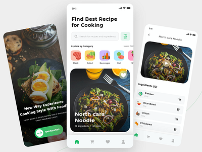 Food App UI Design app design design minimal ui ux