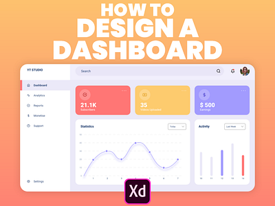 Dashboard Design in Adobe XD - Tutorial