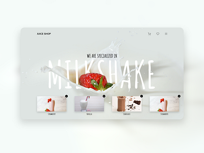 Milkshake - Landing Page Web Design in Adobe XD adobexd design juice bar landing page madewithadobexd tutorial webdesign