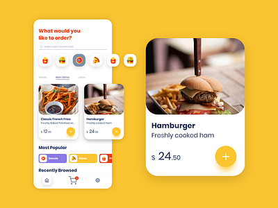 Food Order App in Adobe XD app design food app madewithadobexd madewithxd mobile app design tutorial