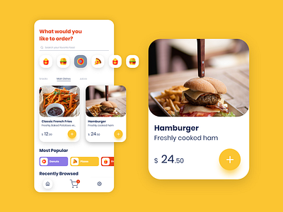 Food Order App in Adobe XD