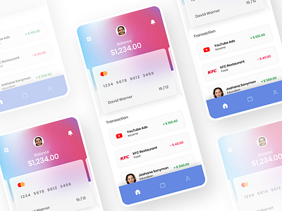 Banking App Dashboard Concept adobe xd adobexd banking app madebyadobexd mobile app design mobile app ui tutorial ui design
