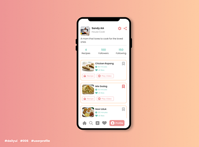 User Profile - DailyUI #006 dailyui mobile profile ui user userprofile