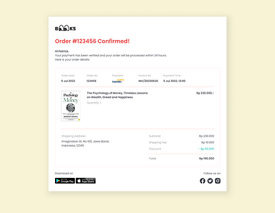 Email Receipt - DailyUI #017 017 dailyui email receipt ui web