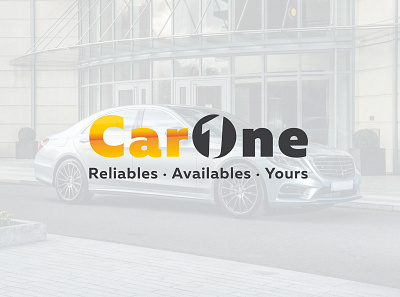 CarOne logo for car rental company art brand branding car colors design first gold illustrator logo logotype number one rental sign vector