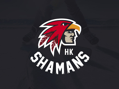 Logo & emblem for ice hockey club Shamans american art brand branding club colors design emblem game hockey ice illustrator indian logo logotype native sign vector