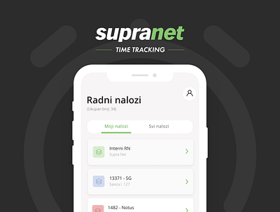Supranet - Time Tracking App custommade design flat interface minimal mobile simple time tracking ui ux web