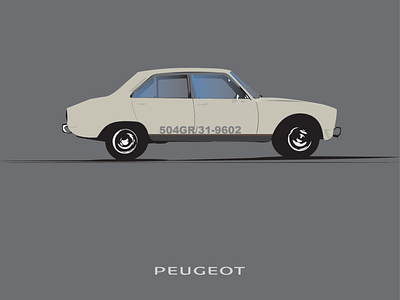 Peugeot 504 GR car french illustration peugeot poster