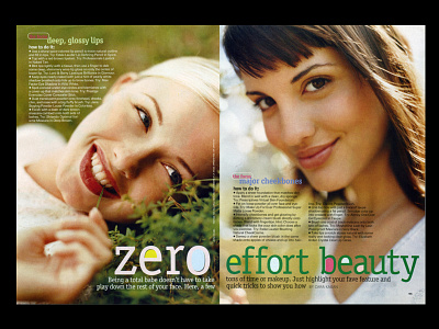 Zero Effort Beauty art direction beauty graphic design magazine design typogaphy