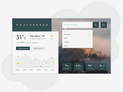 Weather UI design flat minimal typogaphy ui ux webdesign