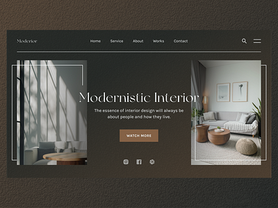 Modern Interior Design homepage interior interior webdesign minimal ui ux web