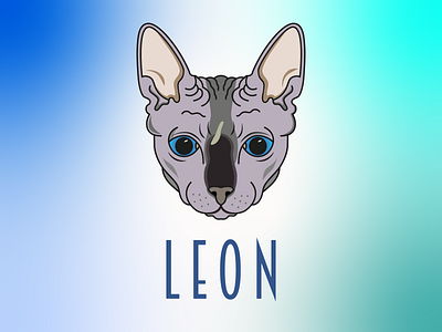 Leon The Sphynx cat design illustration logo sphynx cat vector