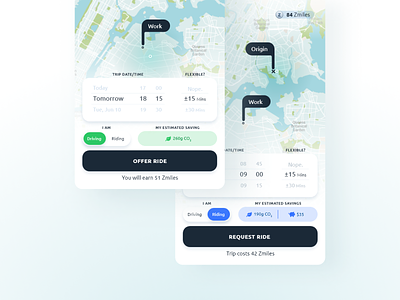Zamin Carpool App - Trip Scheduling app carpool carpooling figma mobile mobile app ride sharing ui zamin