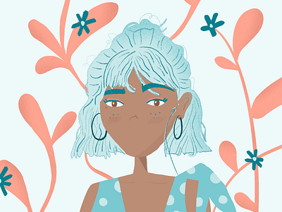 Girl in blue🤍🦋 blue cute girl illustrate illustration illustrations procreate