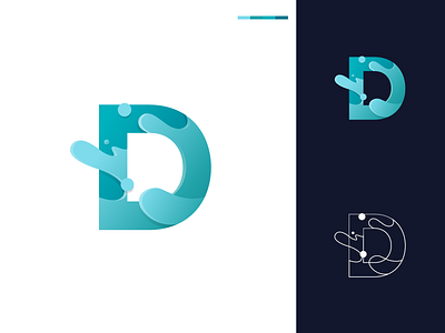 D adobe illustrator brand identity branding concept creative d design drip gradient gradient logo illustration inspiration letter d logo logo design simple vector wave