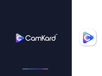 CamKard Logo adobe illustrator amazon branding c camera concept design family friends gradient illustration letter c logo play icon shopify vector video