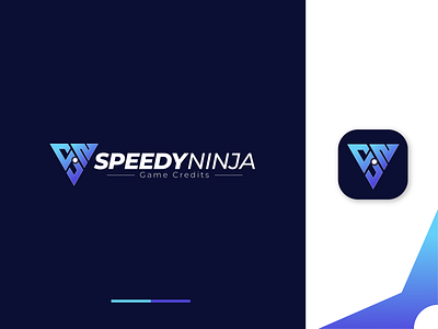 SpeedyNinja Logo branding concept discount ecommerce game credits games gaming gradient inspiration logo logo design ninja payment quick shop shuriken speed speedy