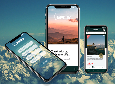 Traveller_app app light traveling ui design xd design