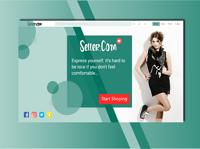 E_Shopping design fashion app green landing page online shop seller shopping app ui web xd