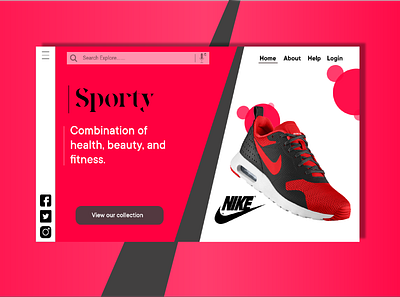 Sport_store landing page nike online shop red sport store uiux xd design