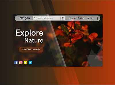 Nature Explorer dark gallery landingpage natgeo nature photography prototype simple design ui web xd design