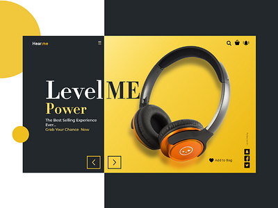 Music_Store dark ui headset landing page minimal online store shop sound store uiux xd yellow