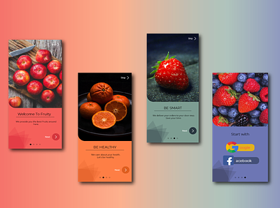 Organic Food Delivery Application colorful delivery food fruit minimal organic food simple uiuxdesign welcome page xd