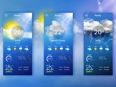 Weather App blue easy forcast information simple ui user friendly user interface ux
