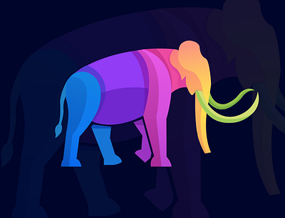 Tusker colorful concept elephant illustration illustrator logo mascot tusker vector art vector illustration