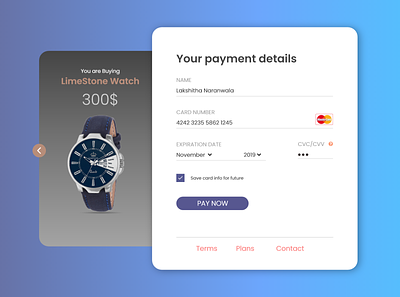 #DailyUI challenge checkout credit card uidesign watch