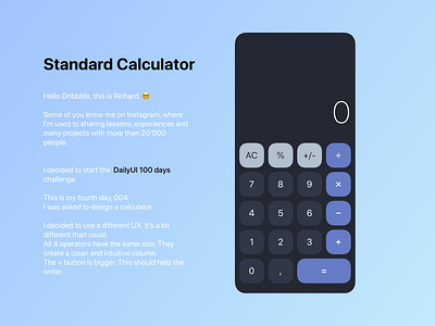 DailyUI 004 - Calculator app design calculator calculator app calculator design calculator ui dailyui sketch ui
