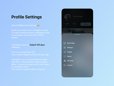DailyUI 007 - Settings Page app design create account dailyui dailyuichallenge settings settings page settings ui sketch ui