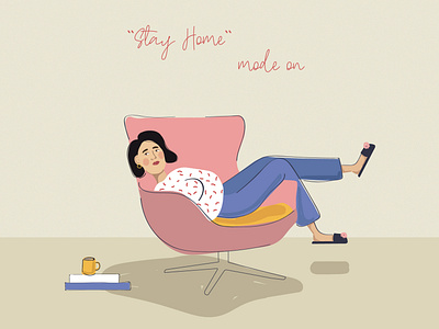 "Stay Home" book illustration bright colors design home illustration identity design illustration illustration art illustration digital interior illustration minimal