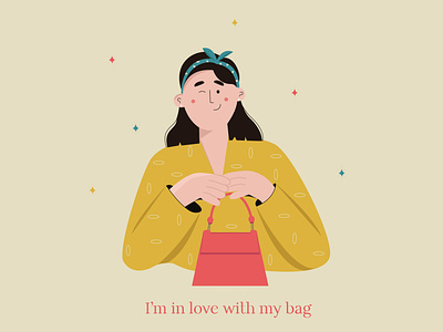 In love with this bag 2d illustration brand design brand identity brand illustration bright colors digital illustrator flat illustrator girl illustration illustration illustration art minimal minimal art minimalist