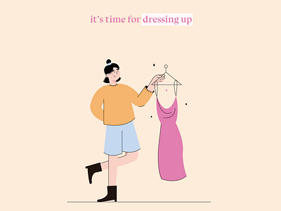 it's time for dressing up 2d illustration bright colors character illustrator flat illustrations flat illustrator funny character illustration illustration art illustrator minimal vector