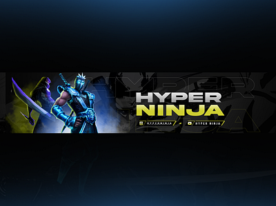 HYPER ninja channel art branding channel art channelart design illustrator logo mascot mascotlogo ninja photoshop pubg vector youtube youtube banner