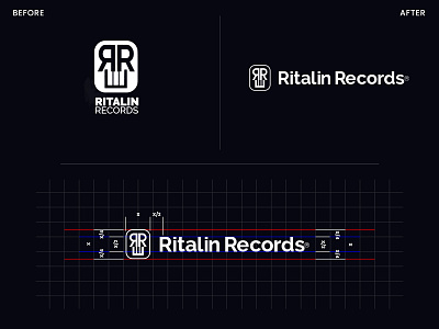 Ritalin Records Logo Redesign branding design golden ratio goldenratio illustration logo logo redesign logo refresh logodesign logotype redesign typography