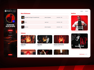 Ritalin for Artist Dasboard | Light Theme dashboard dashboard ui design light theme music music app ui uidesign xd design