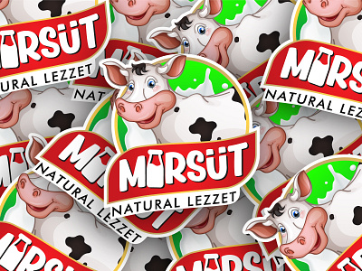 Mirsüt - Logo Branding animals logo branding cow cow logo design illustration logo logodesign logotype sticker sticker design