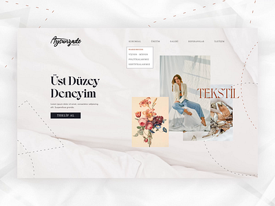 Landing Page Animation | Aysunzade Tekstil animation clothing fabric fashion landing page textile ui ux web web design