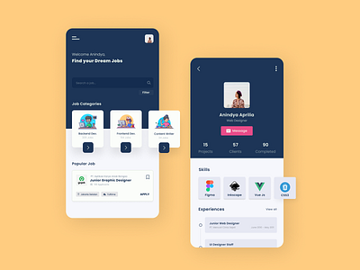 Find Job App dailyui figma figmadesign mobile app mobile ui ui uidesign uiux