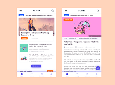 News Blog App Concept dailyui design figma figmadesign illustration logo mobile app mobile ui ui uidesign uiux