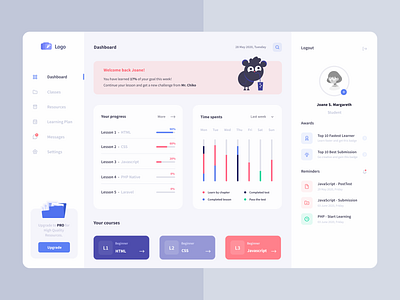 Learning Courses dailyui figma figmadesign illustration ui uidesign uiux web