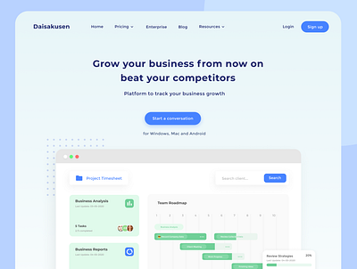 Daisakusen - Business Landing Page Concept branding dailyui figma figmadesign flat ui uidesign uiux web