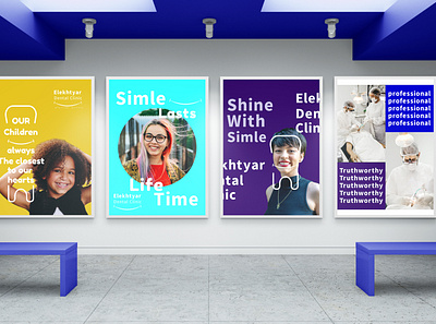 Posters Branding For Elekhtyar Dental Clinic brand exploration brand identity branding branding design branding inspiration design flat illustration typography